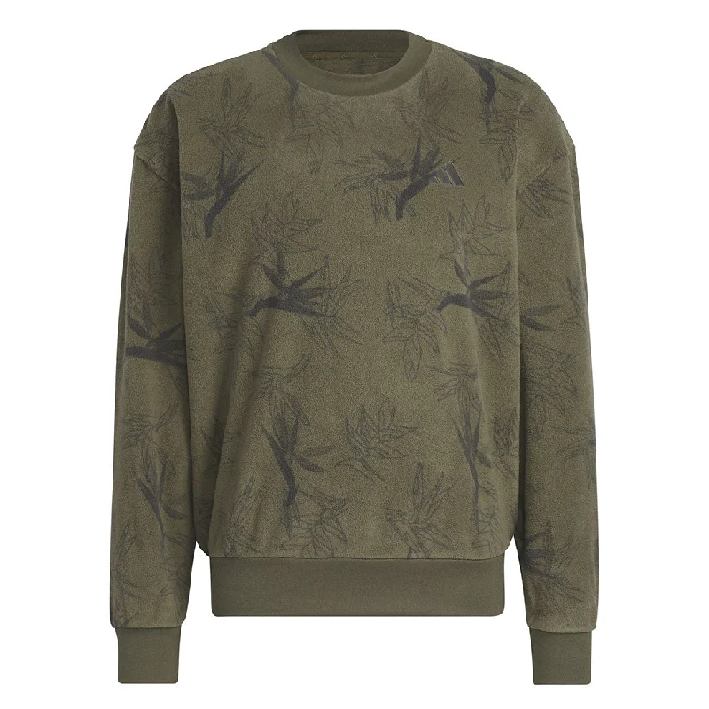 men's winter hoodie sweatshirt -adidas - Men's Oasis Crew Sweatshirt (HZ3197)