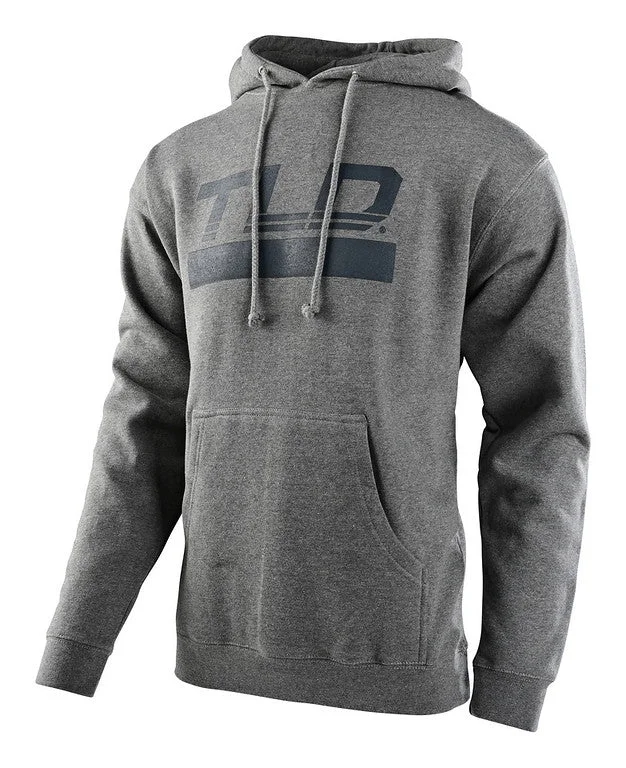 men's athletic fit hoodie sweatshirt -Troy Lee Designs Speed Logo Pullover Hoodie - Gunmetal Heather