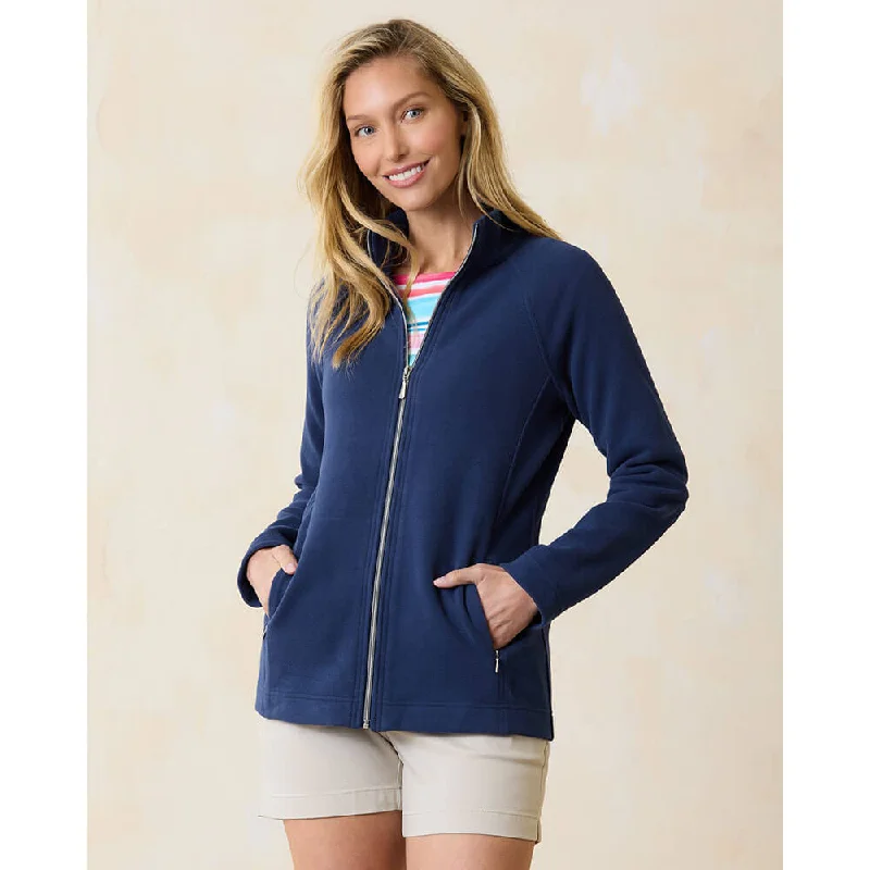 men's hoodie sweatshirt for winter sports -Tommy Bahama Women's New Aruba Full Zip Sweatshirt - Island Navy