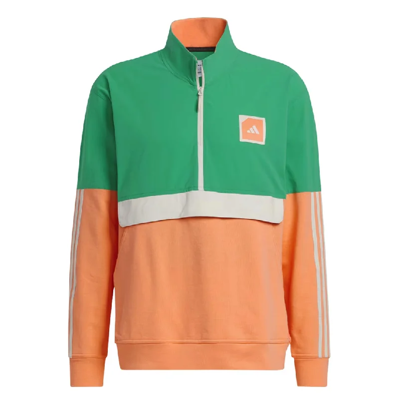 men's lightweight pullover hoodie sweatshirt -adidas - Men's Adicross 1/2-Zip Golf Sweatshirt (HS3206)