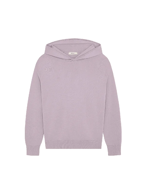 men's lightweight hoodie sweatshirt for summer -Mens DNA Regenerative Merino Wool Hoodie—raisin purple