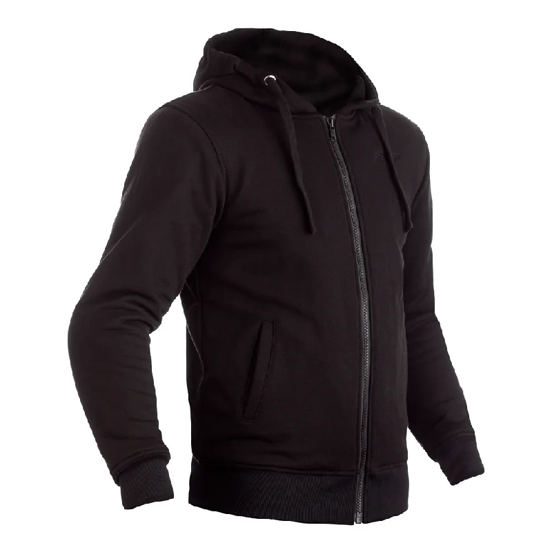 men's printed hoodie sweatshirt -RST 102422 Zip Through Reinforced Lined CE Tex Hoodie - Black