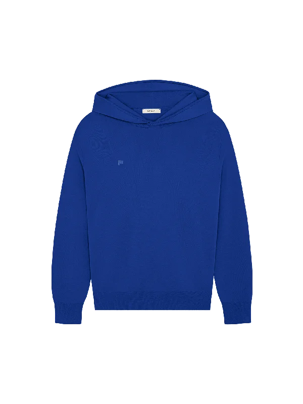 men's classic pullover hoodie sweatshirt -Womens DNA Regenerative Merino Wool Hoodie—earth blue