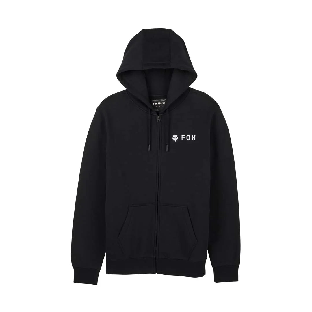 men's slim fit hoodie sweatshirt for gym -Fox Absolute Fleece Zip Hoodie - Black