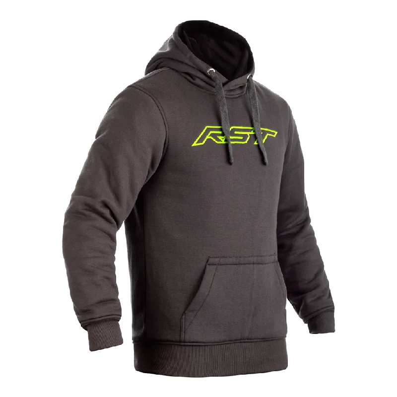 men's high-quality hoodie sweatshirt -RST 102412 Pullover Reinforced Lined CE Textile Hoodie - Grey / Lime