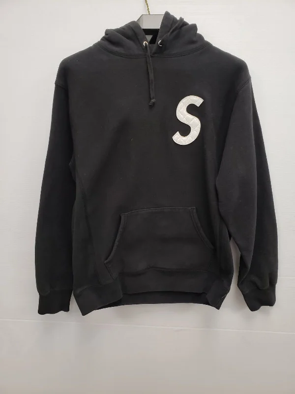 men's trendy zip-up hoodie sweatshirt -(I-32240) Supreme Hoodie With "S" Logo-Size Medium