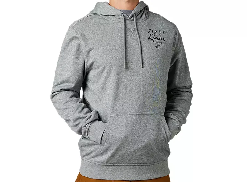 men's hoodie sweatshirt with front pocket -Fox Racing Parkerboss Pullover Fleece Hoodie - Heather Graphite