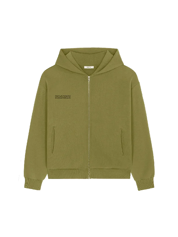 men's stylish zip-up hoodie sweatshirt -Mens DNA Heavyweight Zipped Hoodie—highland green