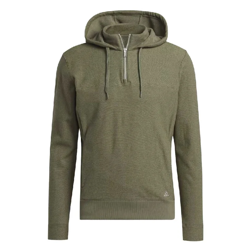 men's eco-friendly hoodie sweatshirt -adidas - Men's Go-To Quarter Zip Hoodie (II7846)