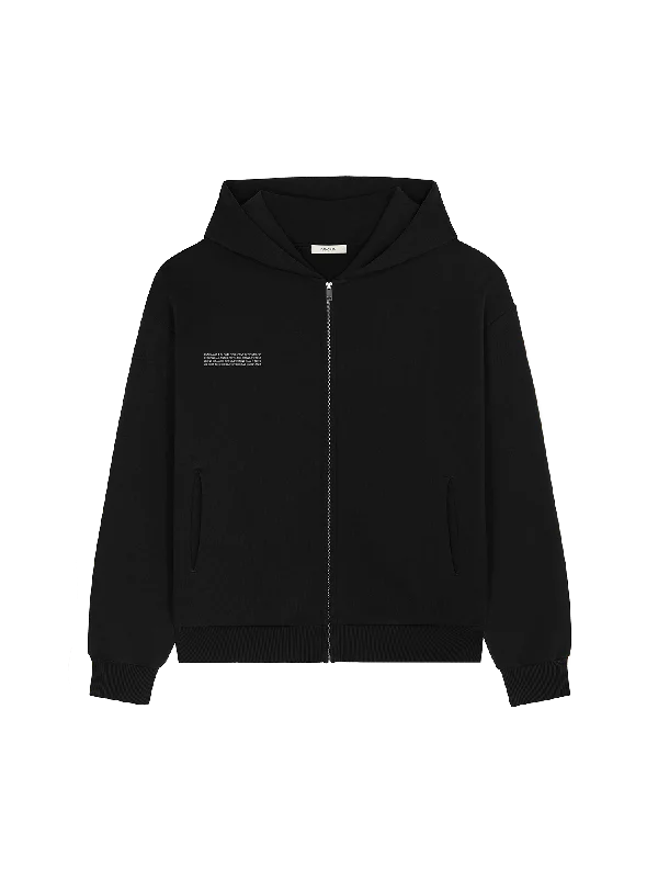 men's zip-up fleece hoodie sweatshirt -Womens DNA Heavyweight Zipped Hoodie—black