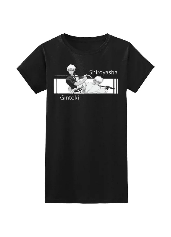 men's stylish t-shirts -Gintama S3 - Gintoki Sakata And Shiroyasha Jrs Screen Print T-Shirt