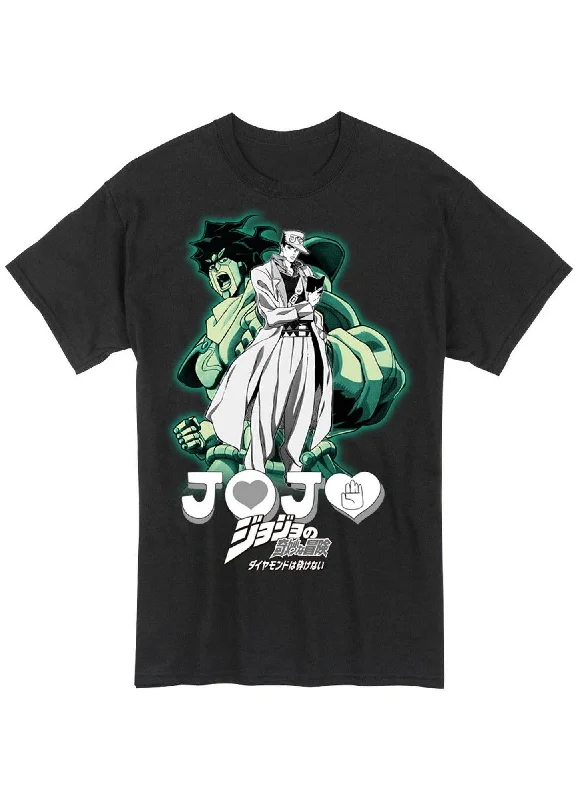 men's custom t-shirts -Jojo's Bizarre Adventure Diamond Is Unbreakable - Jotaro Kujo & Star Platinum Men's T-Shirt