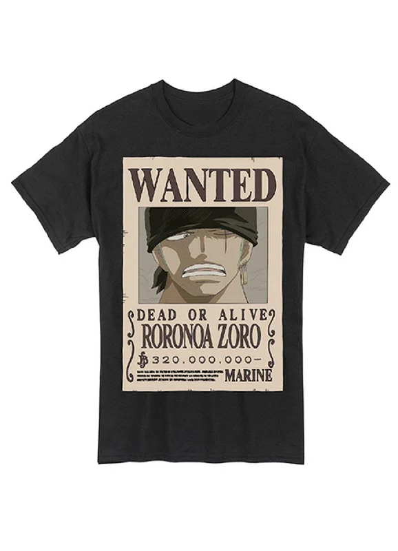 men's casual crew neck t-shirts -One Piece - Roronoa Zoro Wanted Men's T-Shirt