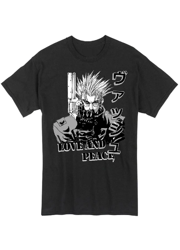 men's trendy t-shirts -Trigun - Vash The Stampede Love & Peace Men's T-Shirt