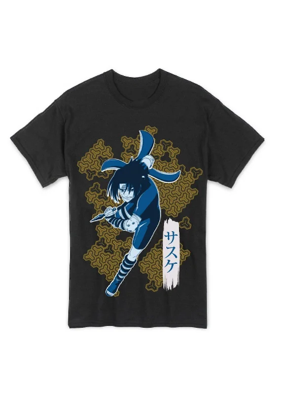 men's high-end t-shirts -Naruto - Sasuke Uchiha Men's Black T-Shirt