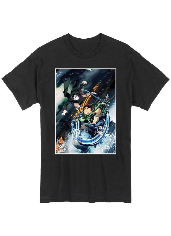 men's custom t-shirts -Demon Slayer - Movie Key Art Group T-Shirt