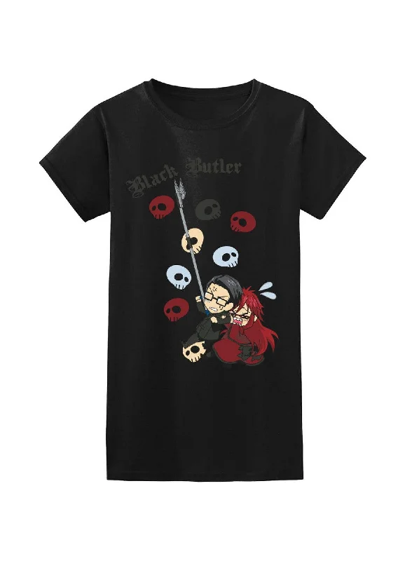 men's t-shirts with bold designs -Black Butler - Spears & Grell Sutcliff Jrs T-Shirt