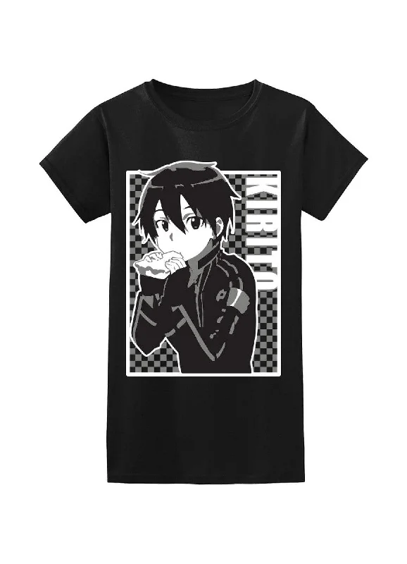 men's retro t-shirts -Sword Art Online - Kirito Eating Jrs T-Shirt