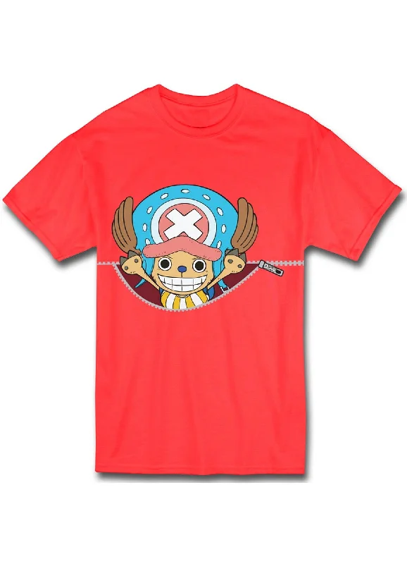 men's printed photo t-shirts -One Piece - Chopper In Zipper T-Shirt