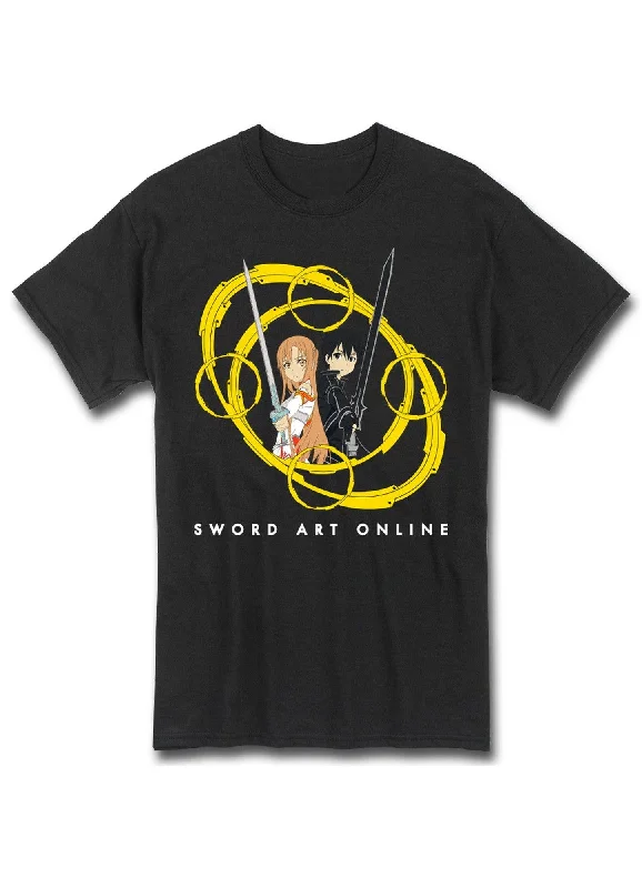 men's premium fabric t-shirts -Sword Art Online - Kirito & Asuna Circles II T-Shirt