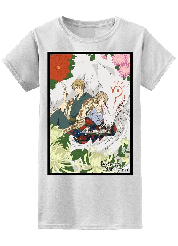 men's bold t-shirts -Natsume's Book Of Friends - Takashi Natsume, Shuuichi Natori & Nyanko-sensei (Madara) Jrs T-Shirt