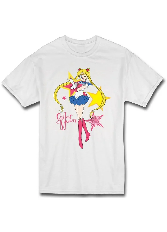 men's v-neck t-shirts -Sailor Moon R - Sailor Moon With Stars Screen Print T-Shirt