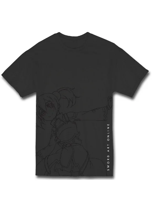 men's patterned t-shirts -Sword Art Online - SAO Silica Line Art T-Shirt