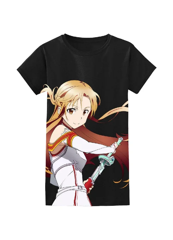 men's summer graphic t-shirts -Sword Art Online - Asuna Battle Ready Jrs T-Shirt