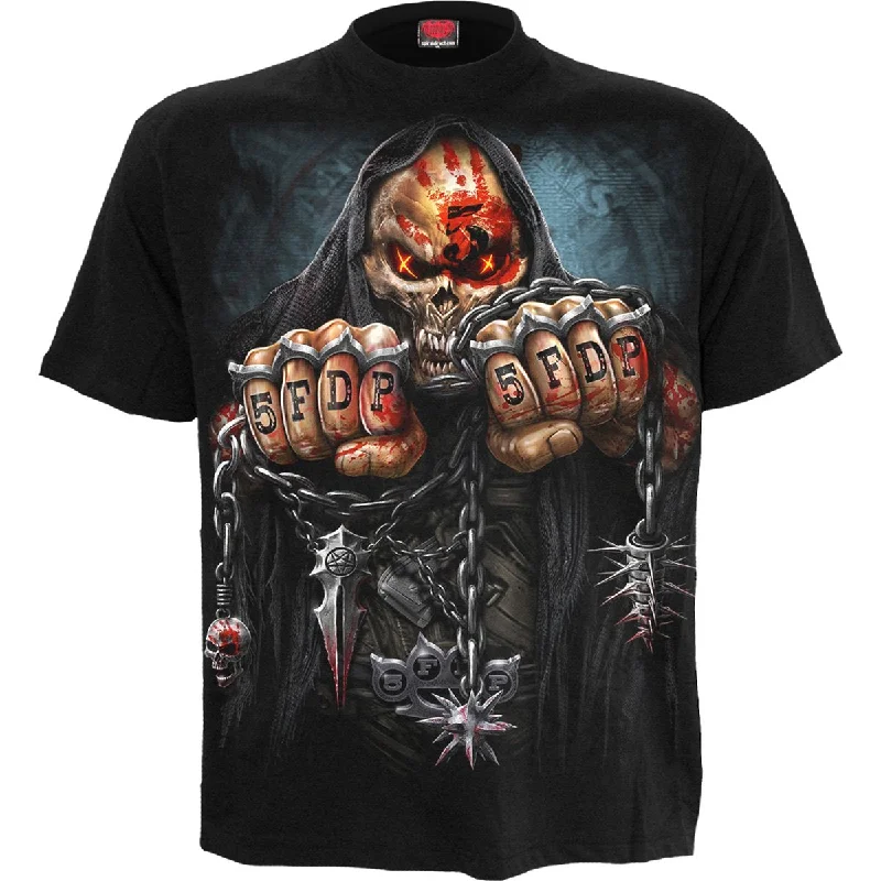 men's streetwear t-shirts -5FDP - GAME OVER - Licensed Band T-Shirt Black