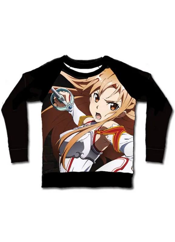 men's bold print t-shirts -Sword Art Online - Attacking Asuna 3/4 Sleeve Jrs T- Shirt