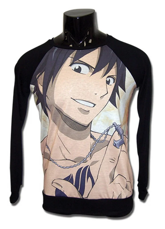 men's relaxed-fit graphic t-shirts -Fairy Tail - Gray Fullbuster Long Sleeve Raglan