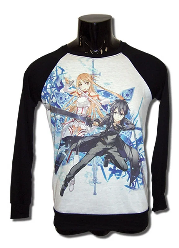 men's relaxed-fit t-shirts -Sword Art Online - Key Art Long Sleeve Raglan Shirt