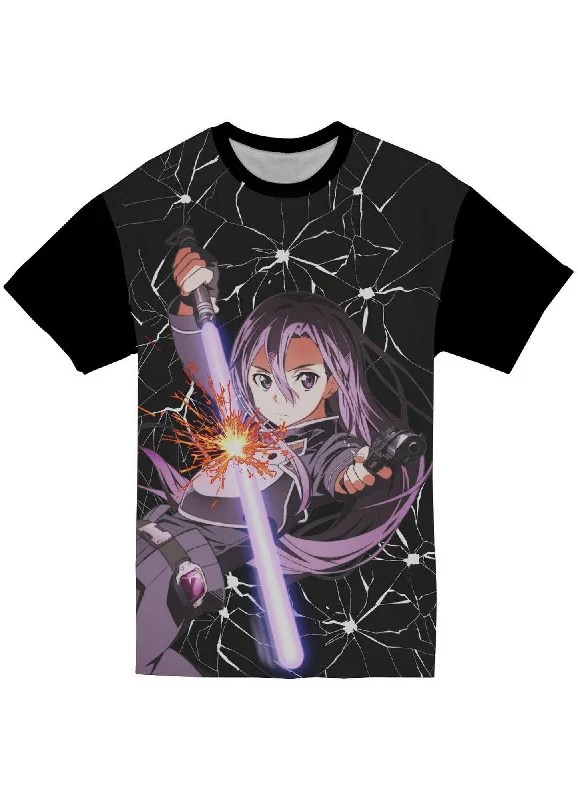 men's athletic t-shirts for running -Sword Art Online II - Gunfight Kirito Jrs T-Shirt