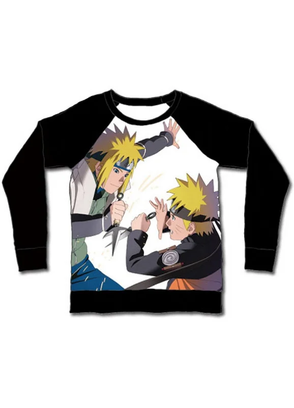 men's lightweight cotton t-shirts -Naruto Shippuden - Naruto Uzumaki & Minato Uzumaki Long Sleeve Jrs T-Shirt