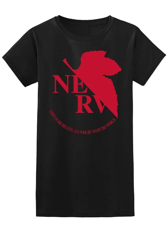 men's eco-friendly t-shirts -Evangelion New Movie - Nerv Logo Jrs Screen Print T-Shirt