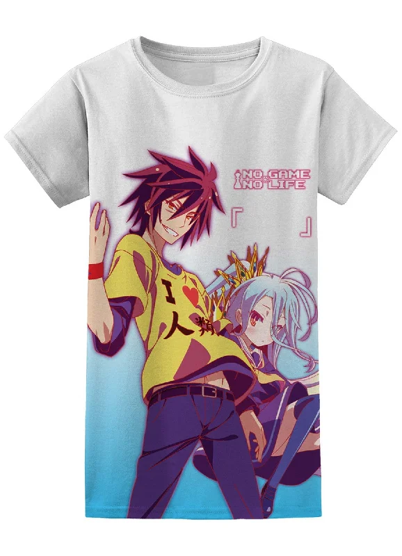 men's casual wear t-shirts -No Game No Life - Blank "Shiro and Sora" Jrs T-Shirt