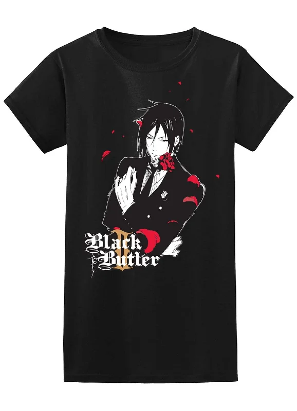 men's trendy t-shirts for winter -Black Butler 2 - Sebastian Michaelis Revealing Seal Men's T-Shirt