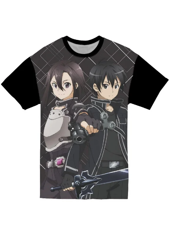 men's colorblock t-shirts -Sword Art Online II - Kirito And Female Kirito Jrs T-Shirt