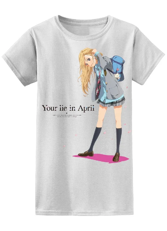 men's slim-fit graphic t-shirts -Your Lie In April - Kaori Miyazono Jrs Sublimation T-Shirt