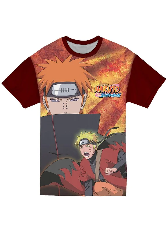 men's colorful t-shirts -Naruto Shippuden - Naruto Uzumaki And Pain Jrs Sublimation T-Shirt