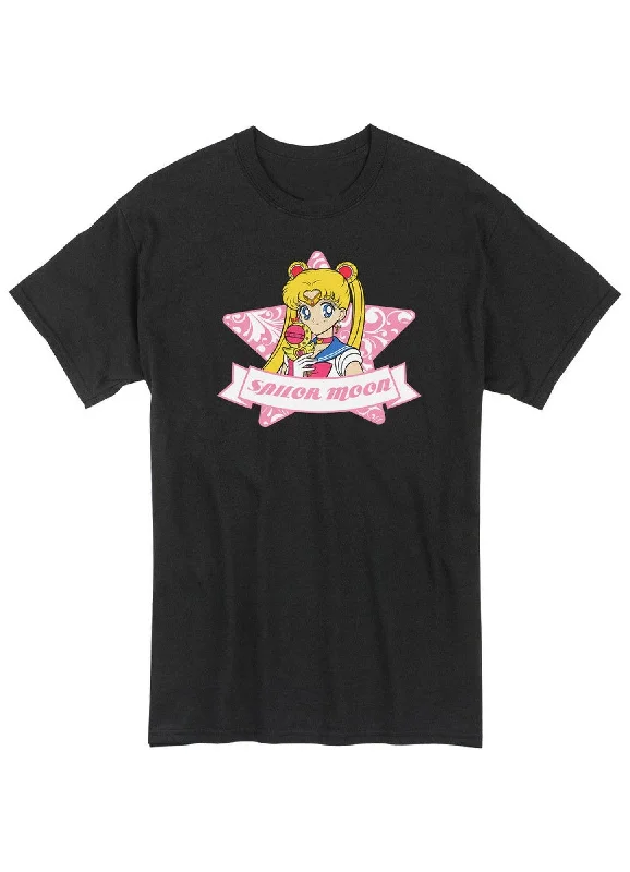 men's graphic slogan t-shirts -Sailor Moon R - Sailor Moon Banner Jrs Screen Print T-Shirt