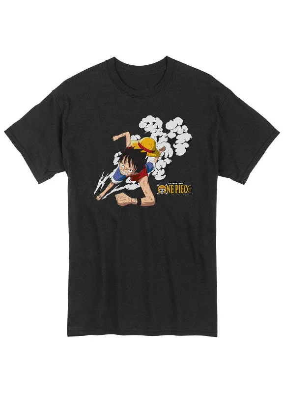 men's logo design t-shirts -One Piece - Running Monkey D. Luffy Color Version Men's Screen Print T-Shirt