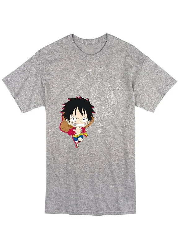 men's summer t-shirts -One Piece - SD Monkey D. Luffy Jrs Screen Print T-Shirt