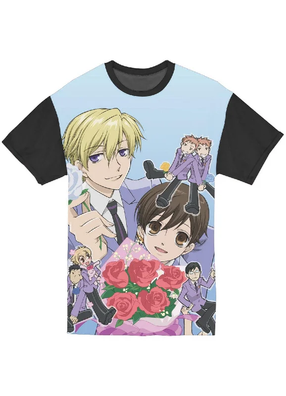 men's colorblock t-shirts -Ouran High School Host Club - Flower Group Jrs Sublimation T-Shirt