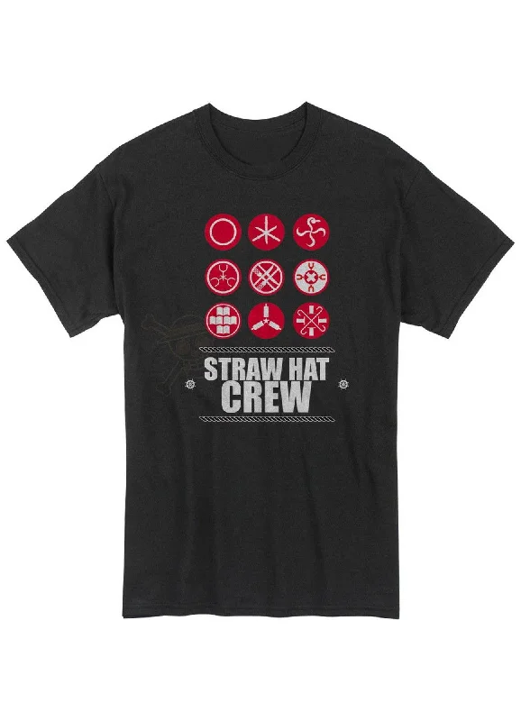 men's casual graphic t-shirts -One Piece - Straw Hat Crew Symbols Men's Screen Print T-Shirt