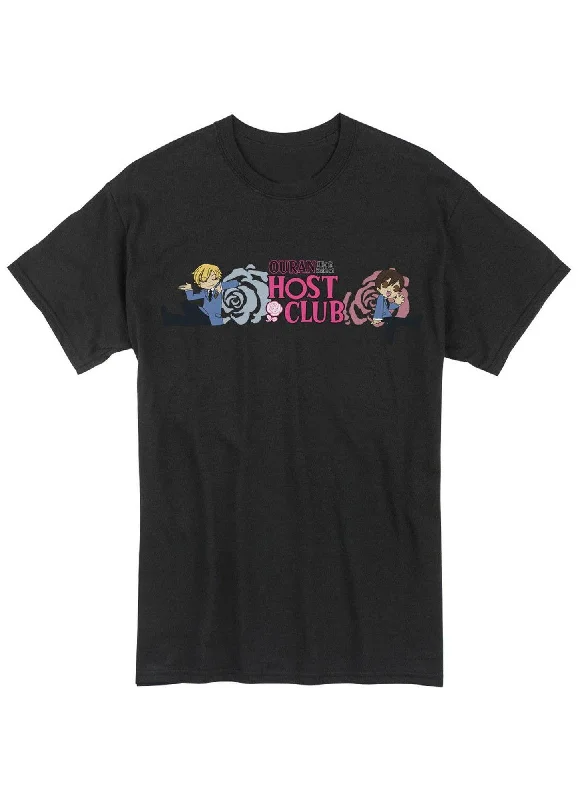 men's oversized graphic t-shirts -Ouran High School Host Club - SD Haruhi Fujioka And Tamaki Suoh Men's Screen Print T-Shirt