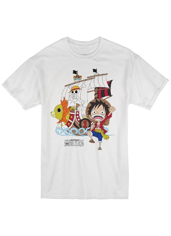 men's athletic t-shirts for running -One Piece - SD Monkey D. Luffy & Sunny Men's Screen Print T-Shirt