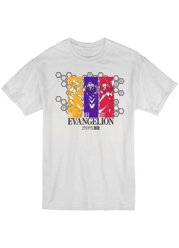 men's casual graphic t-shirts -Evangelion New Movie - Group Men's Screen Print T-Shirt