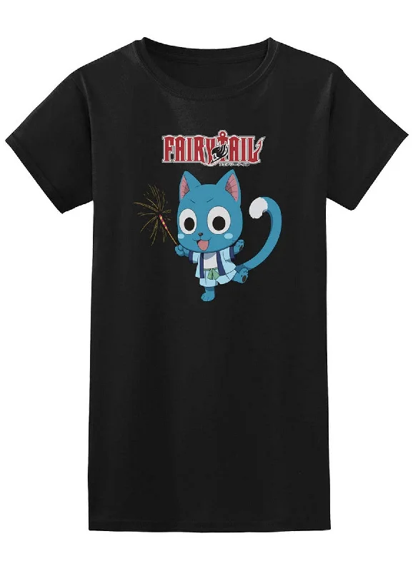 men's premium fabric t-shirts -Fairy Tail - Happy Sparks Jrs T-Shirt