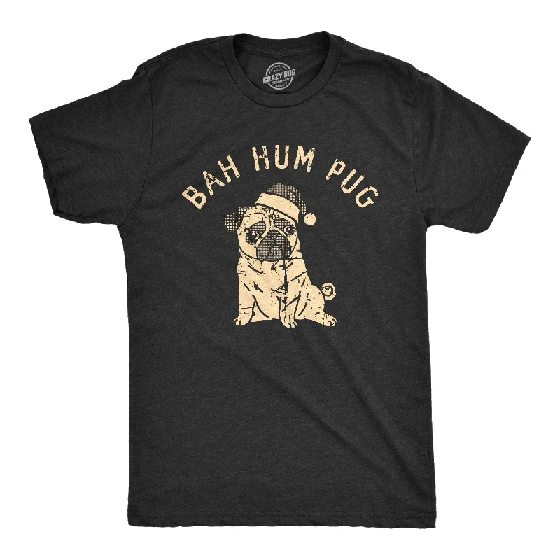 men's simple t-shirts -Bah Hum Pug Men's T Shirt